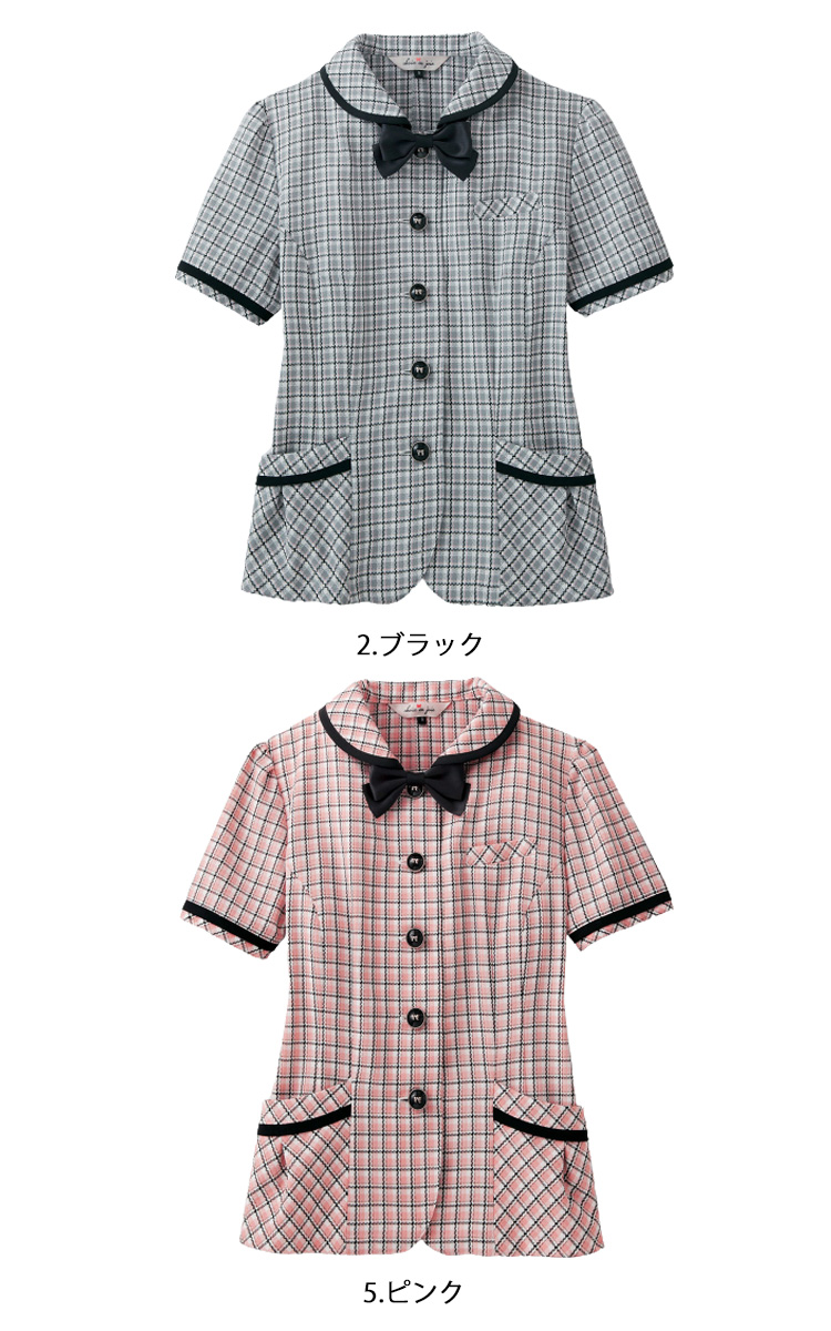 事務服 制服 en joie アンジョア オーバーブラウス[リボン付] 26440 
