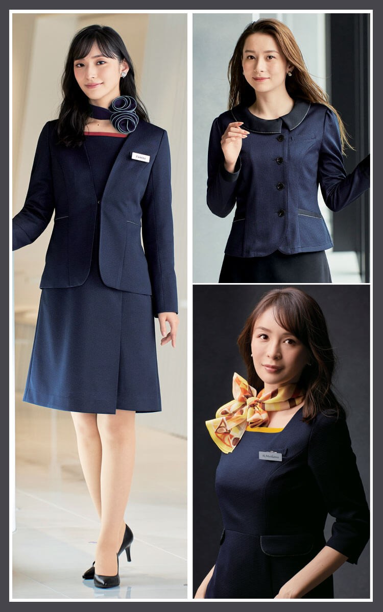 可愛い 制服 おしゃれ アンジョア おもてなし 接客 サービス カーディーラー 企業 受付