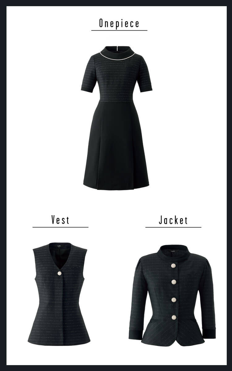 おしゃれ 事務服 制服 受付 接客 ホテル コンシェルジュ サービスカウンター カーディーラー アンジョア enjoie