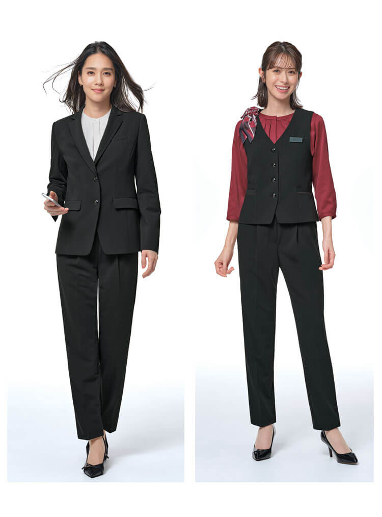 グロウ サーヴォ 制服 事務服 ユニフォーム 接客 ストライプ ストレッチ すごラク