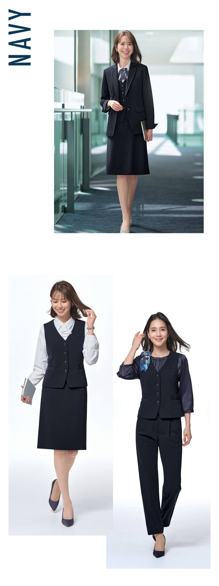 グロウ サーヴォ 制服 事務服 ユニフォーム 接客 ストライプ ストレッチ すごラク