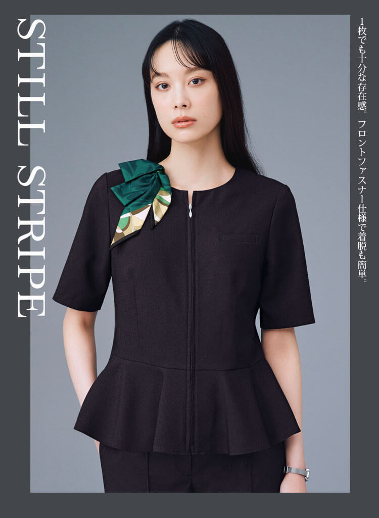 カーシーカシマ エンジョイノワール スティルストライプ ノーカラージャケットnaj080 ジャケット naj081 ライトブラウスnsa082 タイトスカートnas083 ストレートパンツ nal084